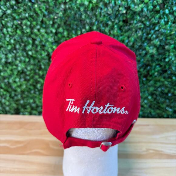 Canada Tim Horton's Red Adjustable Fit Hat Cap Maple Leaf One Size OSFA - Picture 3 of 6